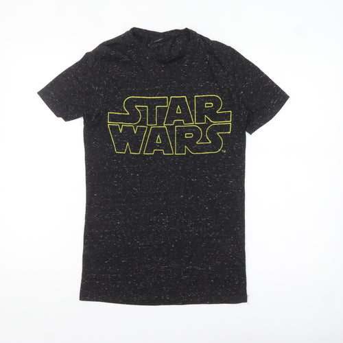 Star Wars Men's Black Graphic T-Shirt Small Movie Logo Short Sleeve