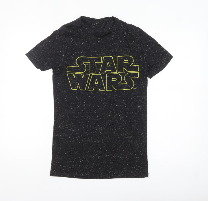 Star Wars Men's Black Graphic T-Shirt Small Movie Logo Short Sleeve