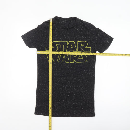 Star Wars Men's Black Graphic T-Shirt Small Movie Logo Short Sleeve