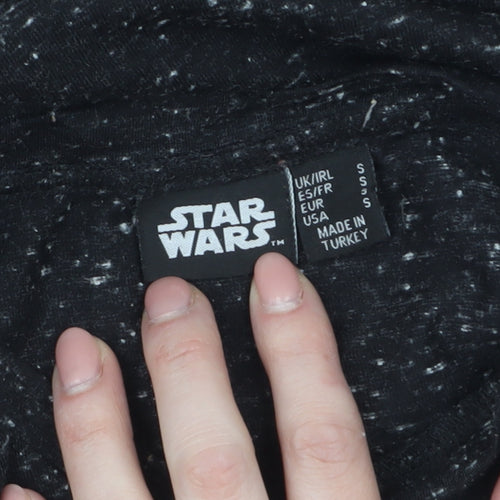 Star Wars Men's Black Graphic T-Shirt Small Movie Logo Short Sleeve