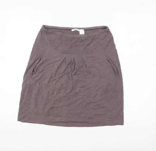 Soft Grey Women's Knee Length Pencil Skirt Size 10 Viscose Blend