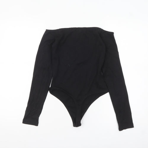 Missguided Womens Black Off Shoulder Long Sleeve Bodysuit UK 10