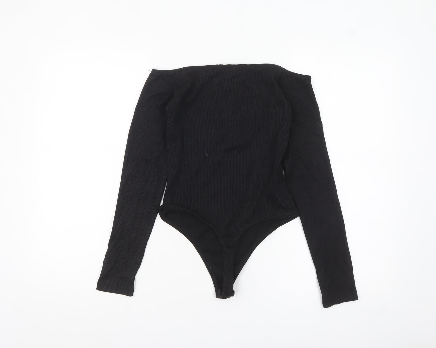 Missguided Womens Black Off Shoulder Long Sleeve Bodysuit UK 10
