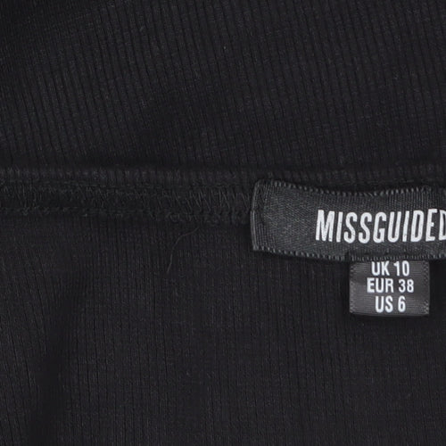 Missguided Womens Black Off Shoulder Long Sleeve Bodysuit UK 10