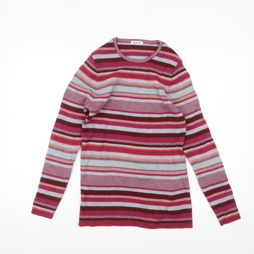 Damart Women's Multicoloured Striped Wool Blend Pullover Jumper Size L
