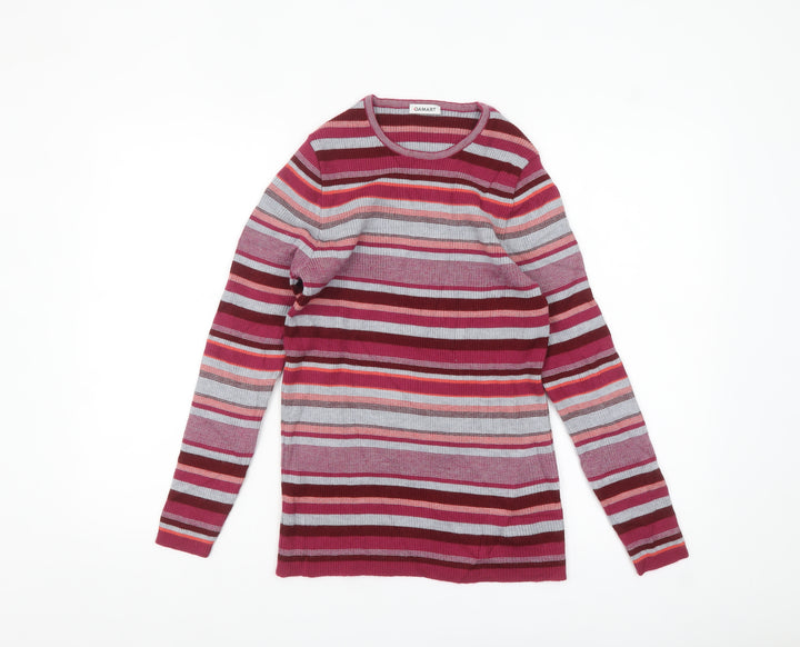 Damart Women's Multicoloured Striped Wool Blend Pullover Jumper Size L
