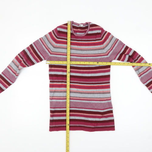 Damart Women's Multicoloured Striped Wool Blend Pullover Jumper Size L