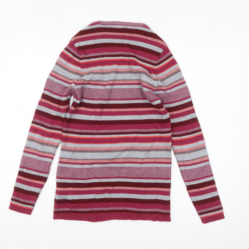 Damart Women's Multicoloured Striped Wool Blend Pullover Jumper Size L