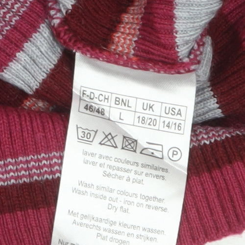 Damart Women's Multicoloured Striped Wool Blend Pullover Jumper Size L