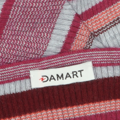 Damart Women's Multicoloured Striped Wool Blend Pullover Jumper Size L