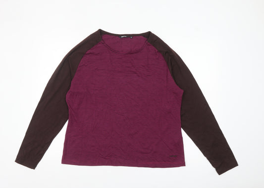 Rohan Womens Multicoloured Striped Long Sleeve Quick Dry T-Shirt Size 18