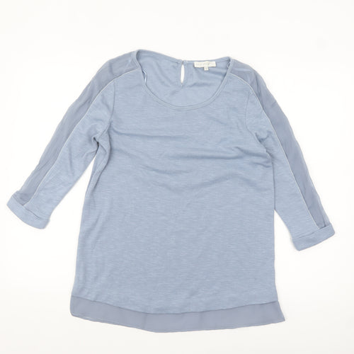 RJR John Rocha Women's Blue 3/4 Sleeve Scoop Neck Blouse Size 10