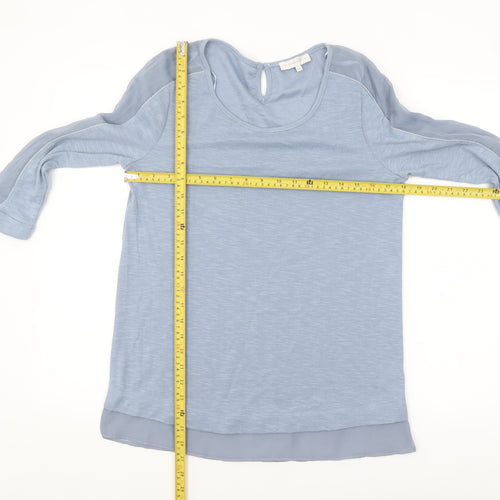 RJR John Rocha Women's Blue 3/4 Sleeve Scoop Neck Blouse Size 10
