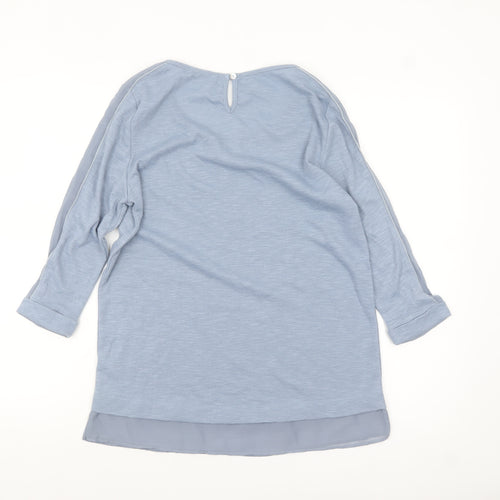 RJR John Rocha Women's Blue 3/4 Sleeve Scoop Neck Blouse Size 10