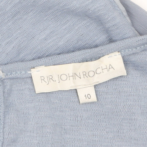 RJR John Rocha Women's Blue 3/4 Sleeve Scoop Neck Blouse Size 10