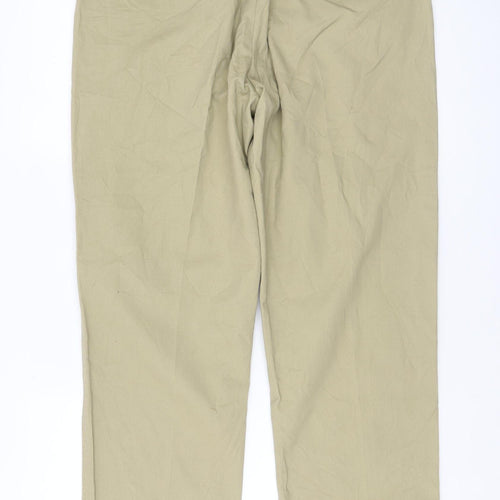 Samuel Windsor Men's Beige Chino Trousers 34R Regular Fit Cotton