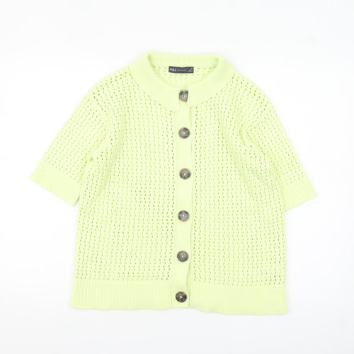 Marks and Spencer Women’s Green Collared Knit Short Sleeve Cardigan Size 10