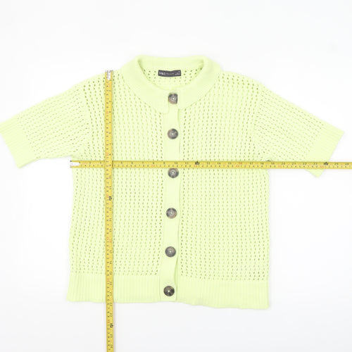 Marks and Spencer Women’s Green Collared Knit Short Sleeve Cardigan Size 10