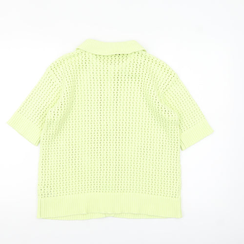 Marks and Spencer Women’s Green Collared Knit Short Sleeve Cardigan Size 10