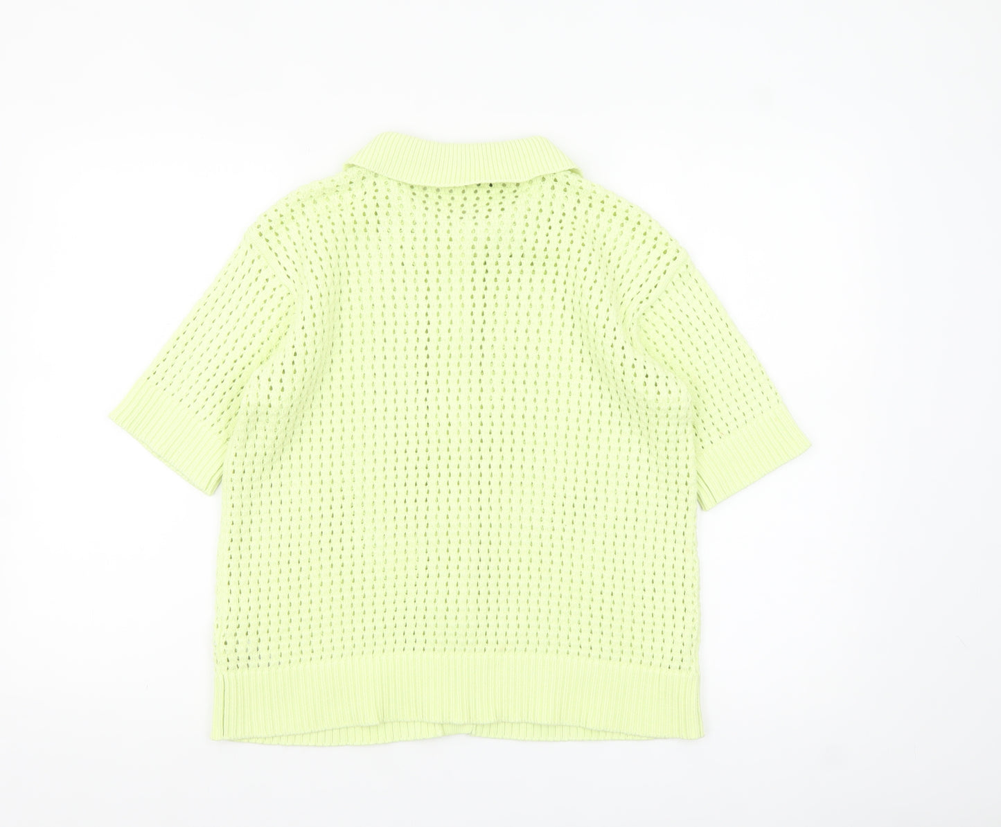 Marks and Spencer Women’s Green Collared Knit Short Sleeve Cardigan Size 10