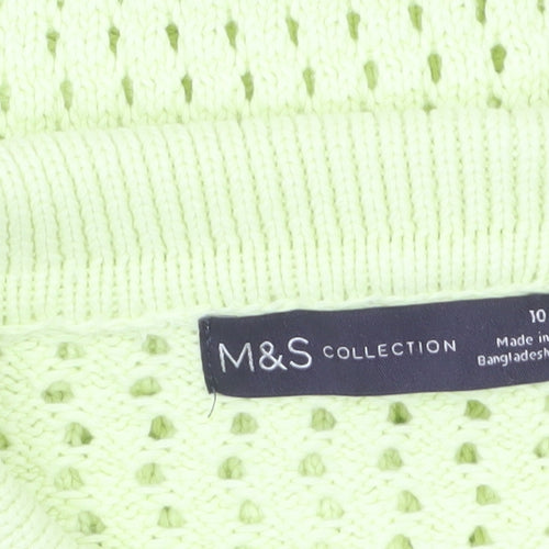 Marks and Spencer Women’s Green Collared Knit Short Sleeve Cardigan Size 10