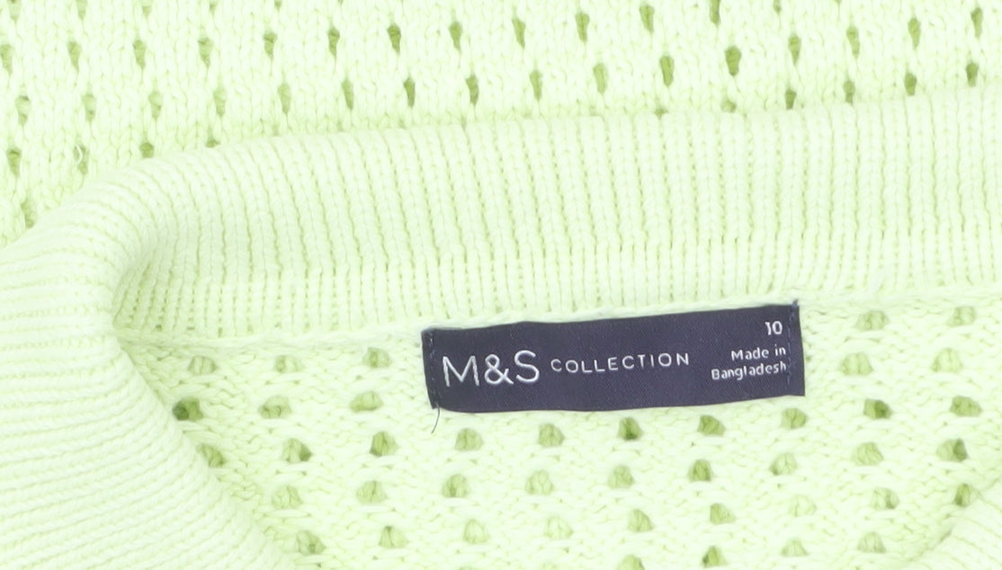 Marks and Spencer Women’s Green Collared Knit Short Sleeve Cardigan Size 10