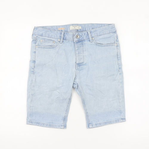 Topman Men’s Blue Light Wash Slim Denim Chino Shorts Size 30