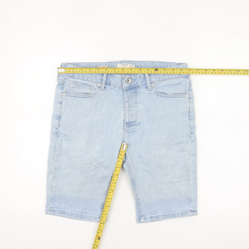 Topman Men’s Blue Light Wash Slim Denim Chino Shorts Size 30