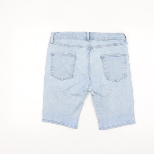 Topman Men’s Blue Light Wash Slim Denim Chino Shorts Size 30