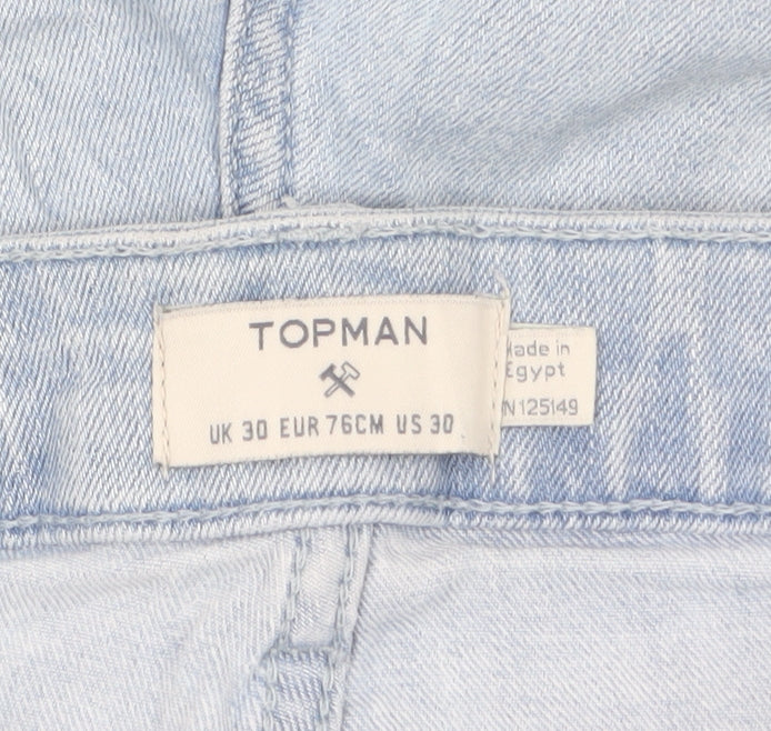 Topman Men’s Blue Light Wash Slim Denim Chino Shorts Size 30