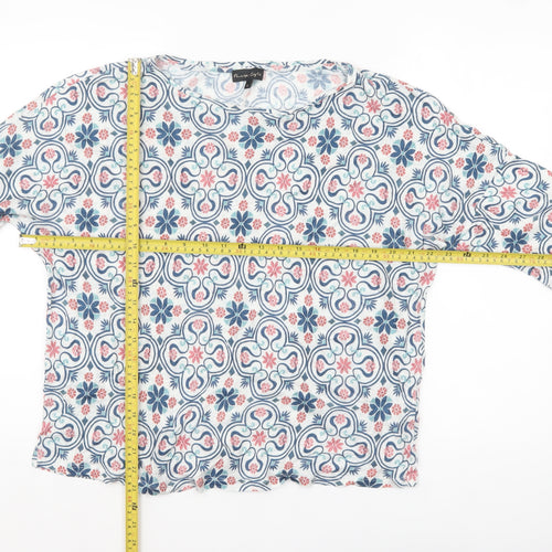 Phase Eight Women's Multicoloured Floral Linen Tunic Blouse UK 16