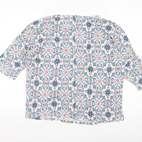 Phase Eight Women's Multicoloured Floral Linen Tunic Blouse UK 16