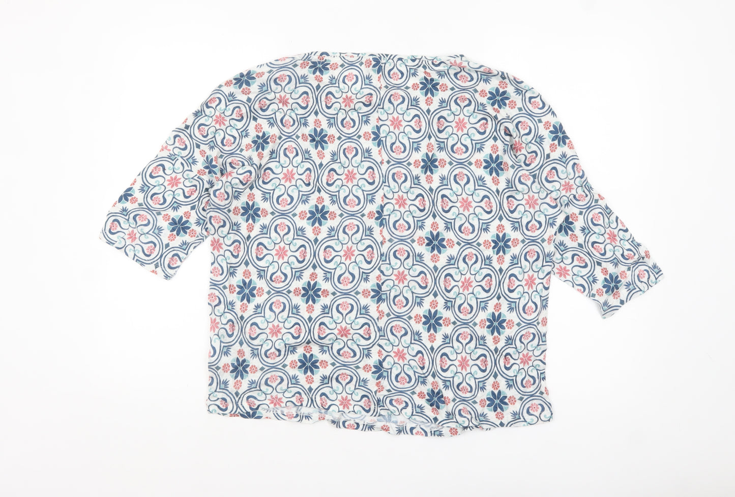 Phase Eight Women's Multicoloured Floral Linen Tunic Blouse UK 16