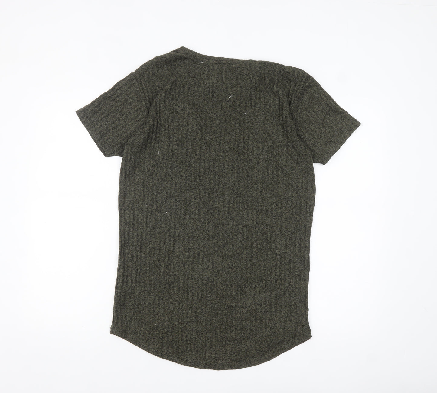SikSilk Men's Green XS Slim Fit Crew Neck Short Sleeve T-Shirt