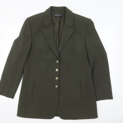 Marcona Women’s Green Wool Blend Single Breasted Blazer Size 12