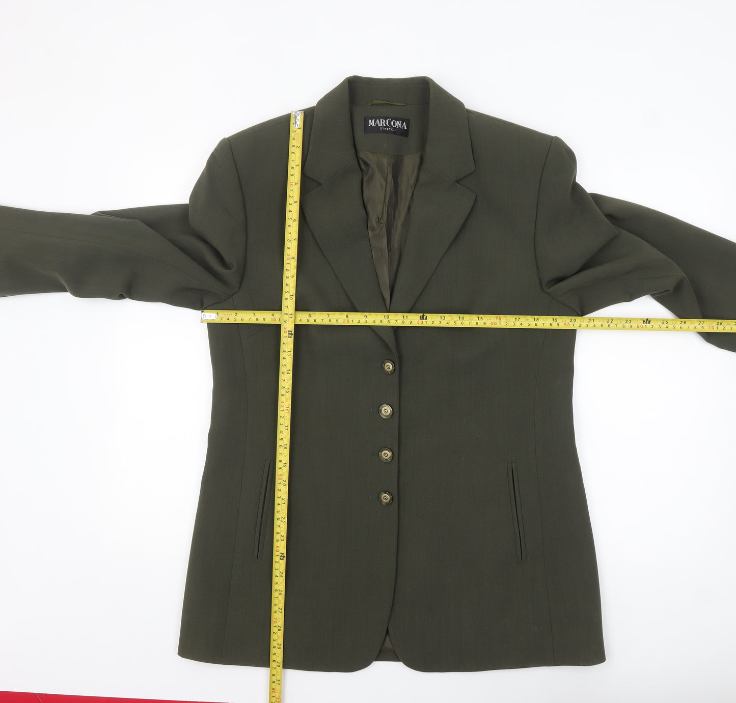 Marcona Women’s Green Wool Blend Single Breasted Blazer Size 12