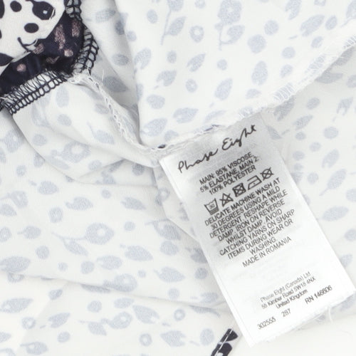 Phase Eight Women’s Blue Animal Print Long Sleeve Tunic Blouse Size 12