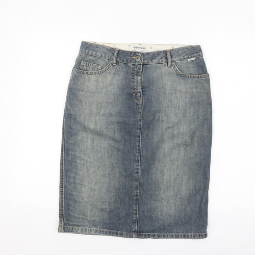 Fenchurch Women's Blue Denim Knee Length Pencil Skirt Size 8