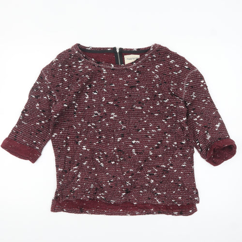 Next Women Red Knit 3/4 Sleeve Blouse Size 12