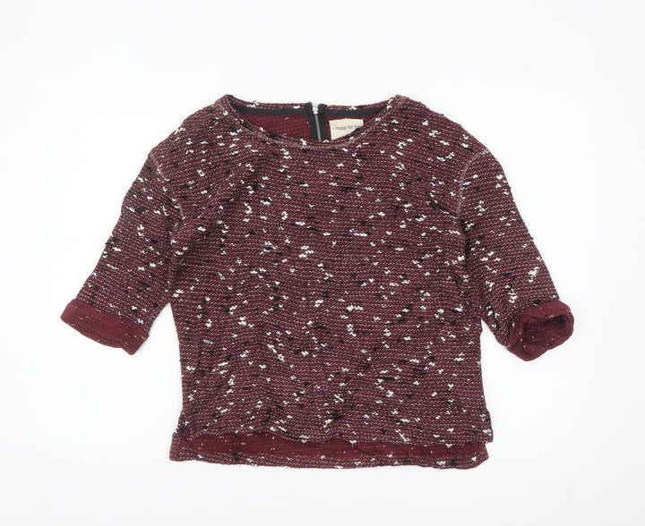 Next Women Red Knit 3/4 Sleeve Blouse Size 12