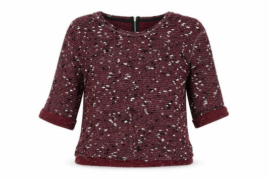 Front view of Next Women Red Knit 3/4 Sleeve Blouse, size 12