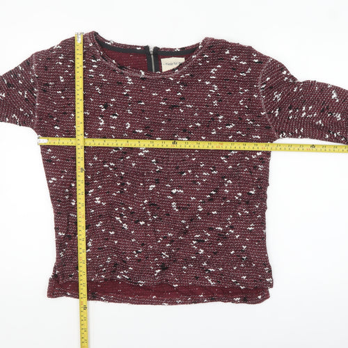 Next Women Red Knit 3/4 Sleeve Blouse Size 12