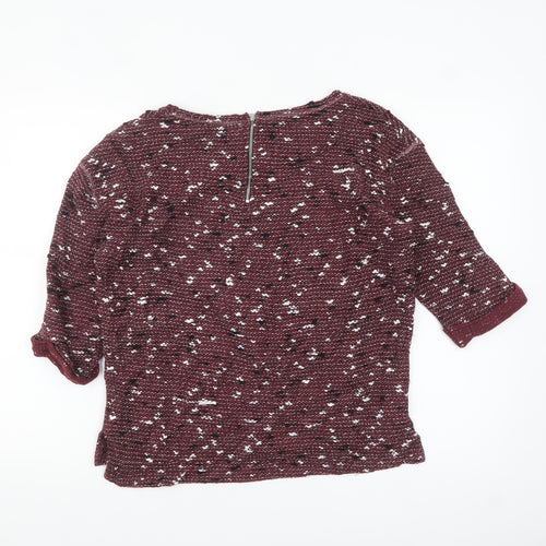 Next Women Red Knit 3/4 Sleeve Blouse Size 12