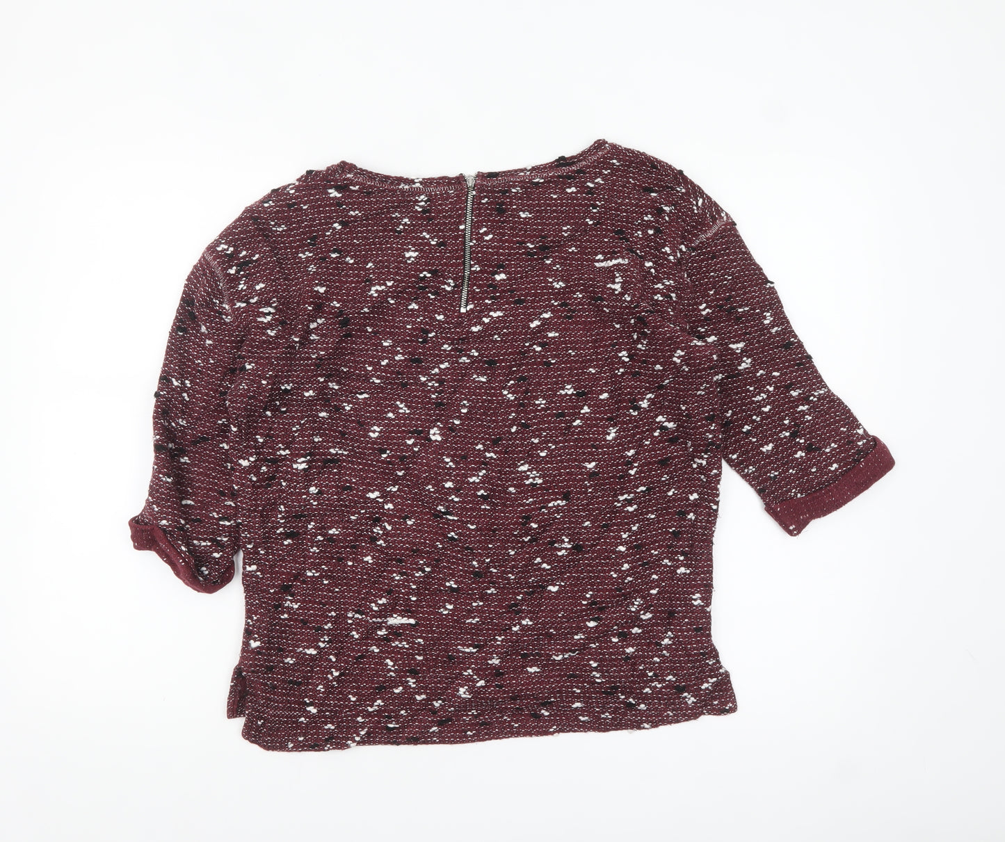 Next Women Red Knit 3/4 Sleeve Blouse Size 12