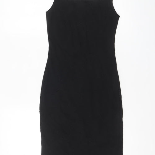 Zara Women Black Size 8 Bodycon Knee Length Sleeveless Dress