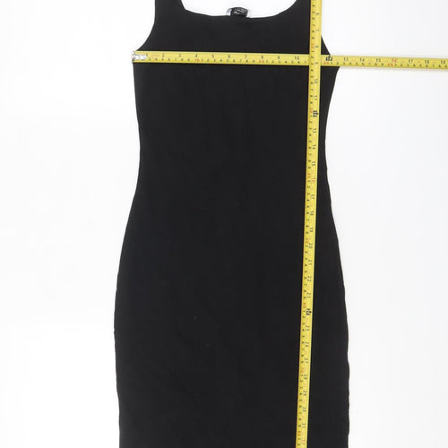 Zara Women Black Size 8 Bodycon Knee Length Sleeveless Dress