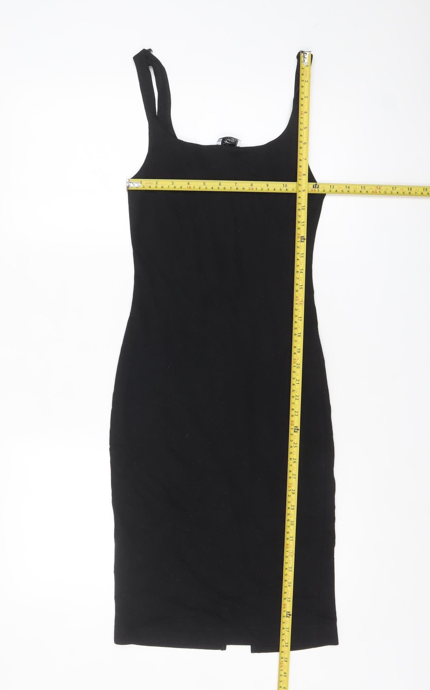 Zara Women Black Size 8 Bodycon Knee Length Sleeveless Dress