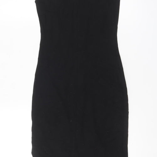Zara Women Black Size 8 Bodycon Knee Length Sleeveless Dress