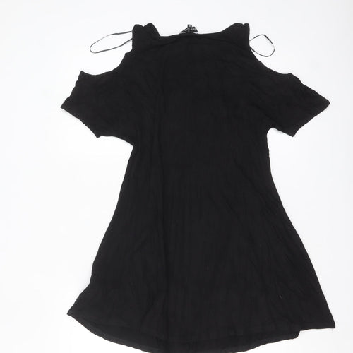 New Look Women's Black Cold Shoulder A-Line Dress Size 10
