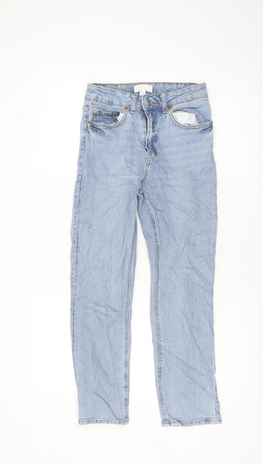 H&M Womens Blue Straight Leg Jeans Size 8 Regular Denim